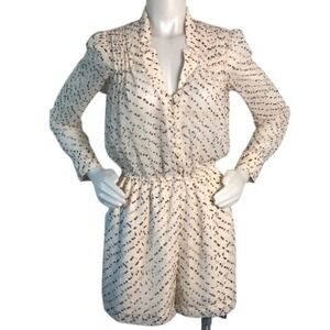 BCBGENERATION CREAM & BLACK CONFETTI ROMPER‎